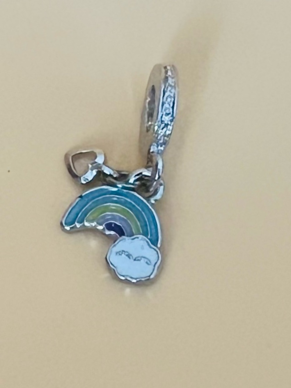 Silver plated & Enamel Rainbow charm